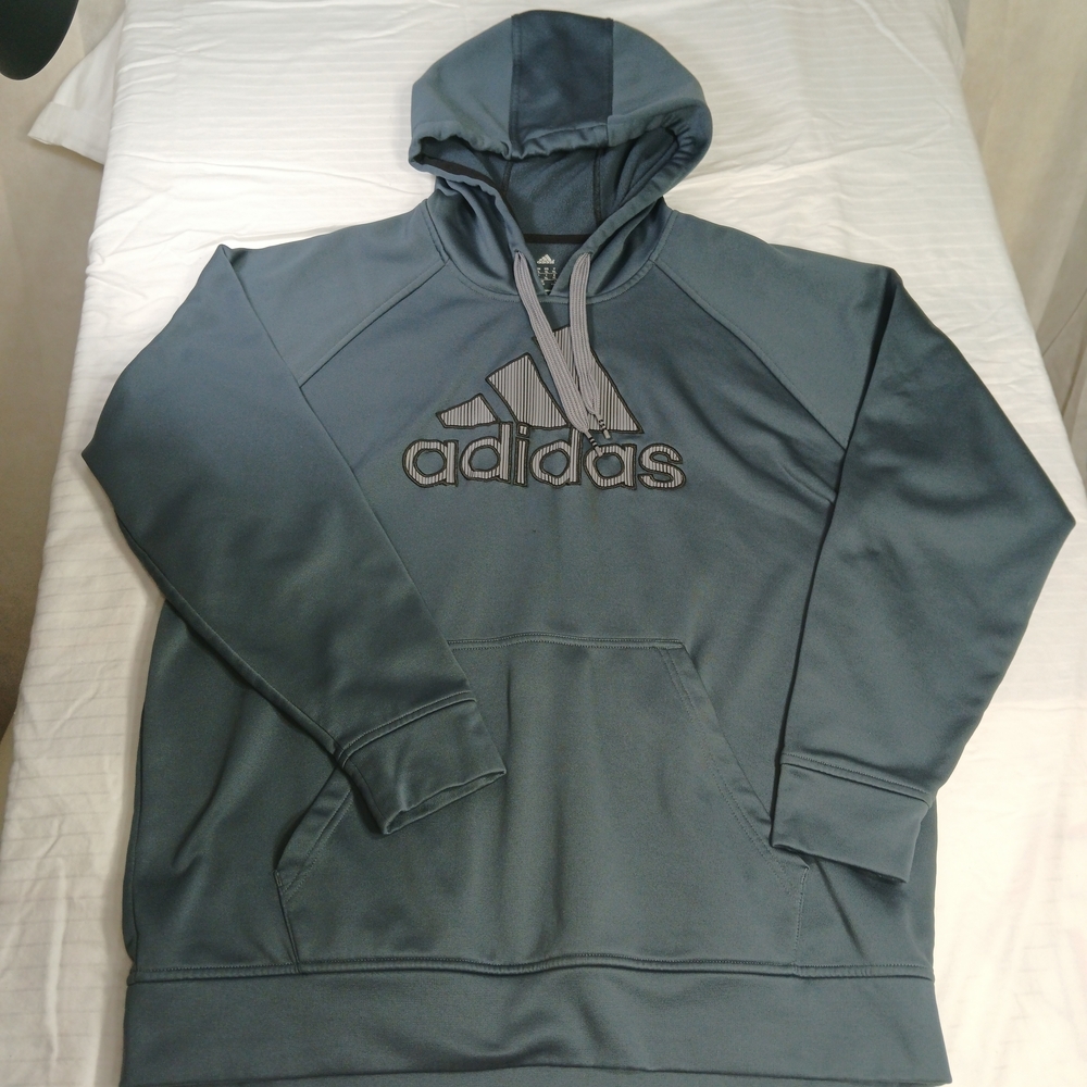 Adidas Slate Gray Pullover Hoodie Men's Size XL